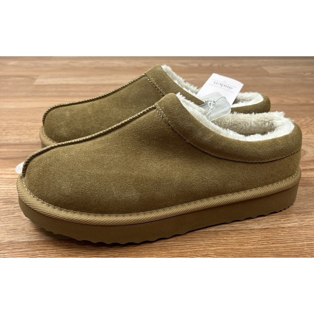 auden Kaya Genuine Suede Leather Slippers Clogs Women's Size 9 Brown NEW